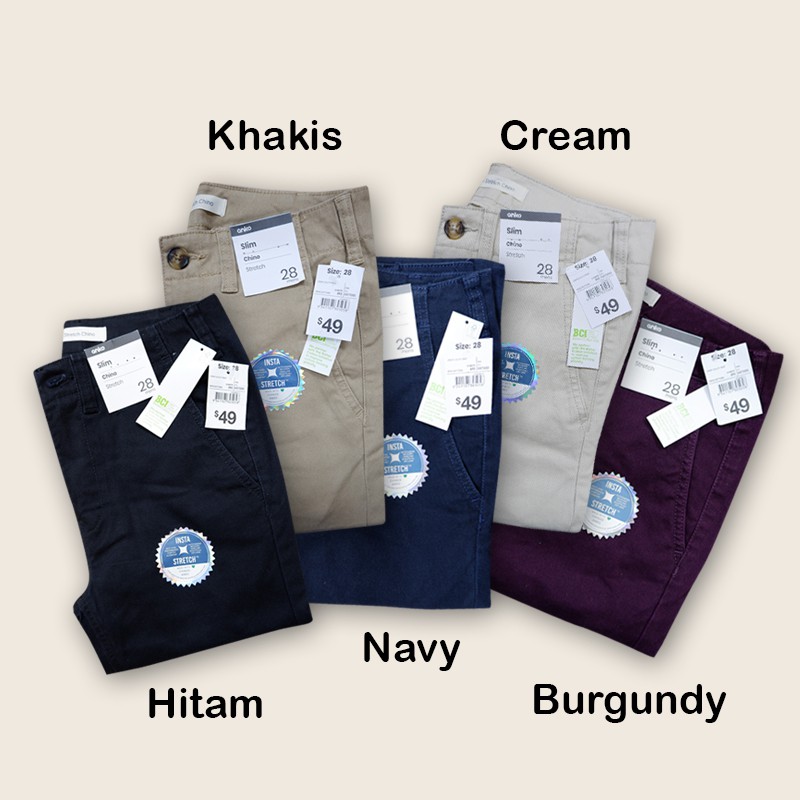 Celana Chinos Slim Stretch Pants Anko Jeans - Original