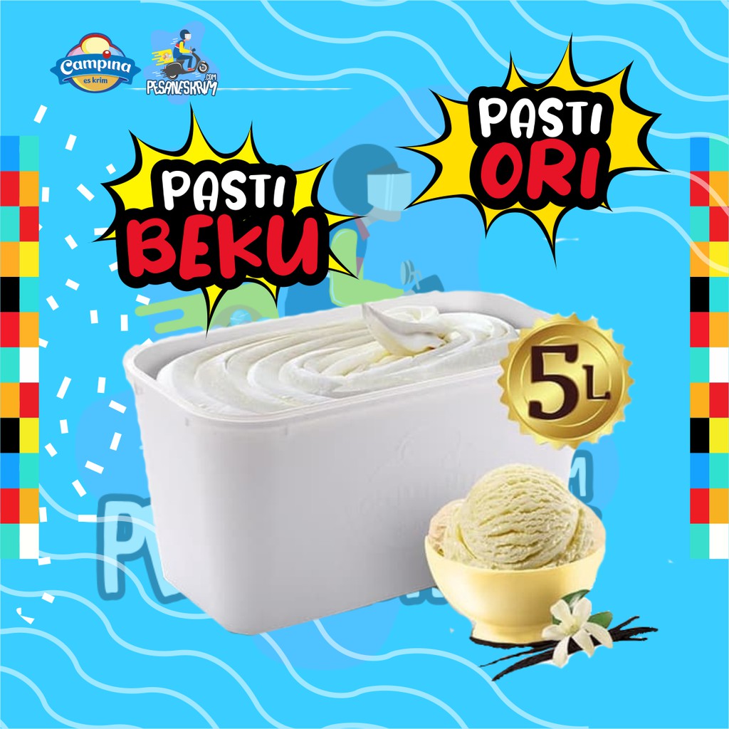 Ice Cream Campina 5 lt VANILLA / es krim 5 liter / eskrim bandung