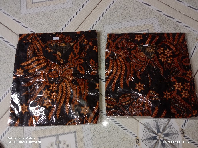 Batik Couple Keluarga Sania Ruffle Ori Ndoro Jowi Dnt Motif Mangar Kuning
