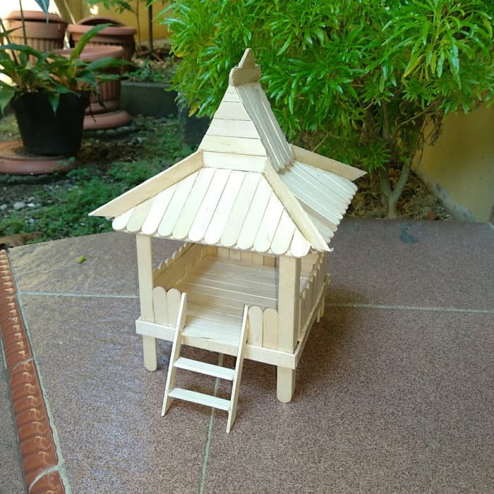 Jual Prakarya Maket Miniatur Rumah Adat Jawa Joglo Dari Stik Es Krim Indonesiashopee Indonesia 4649