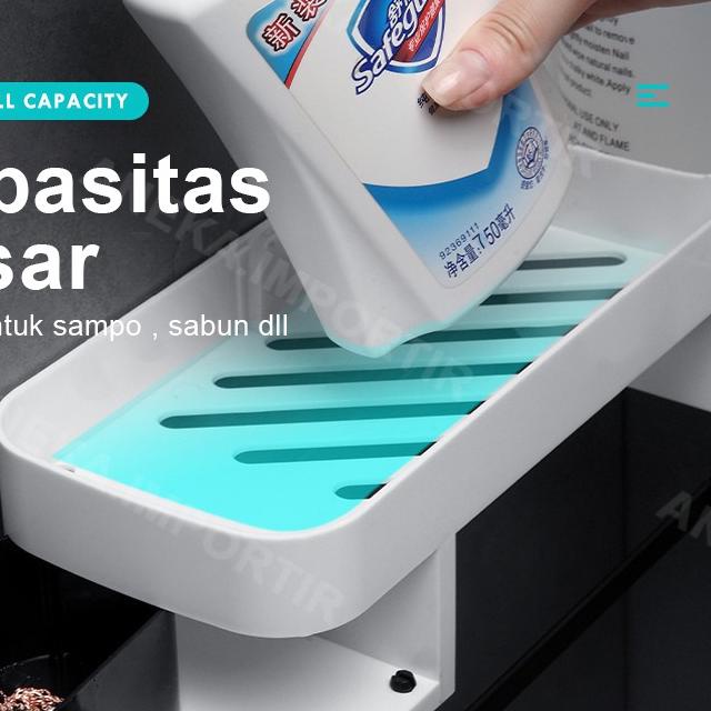 Rak Sabun Kamar Mandi Plastik/Rak Sudut Putar Kamar Mandi/Rak Toilet Plastik/Rak WC Organizer Toilet
