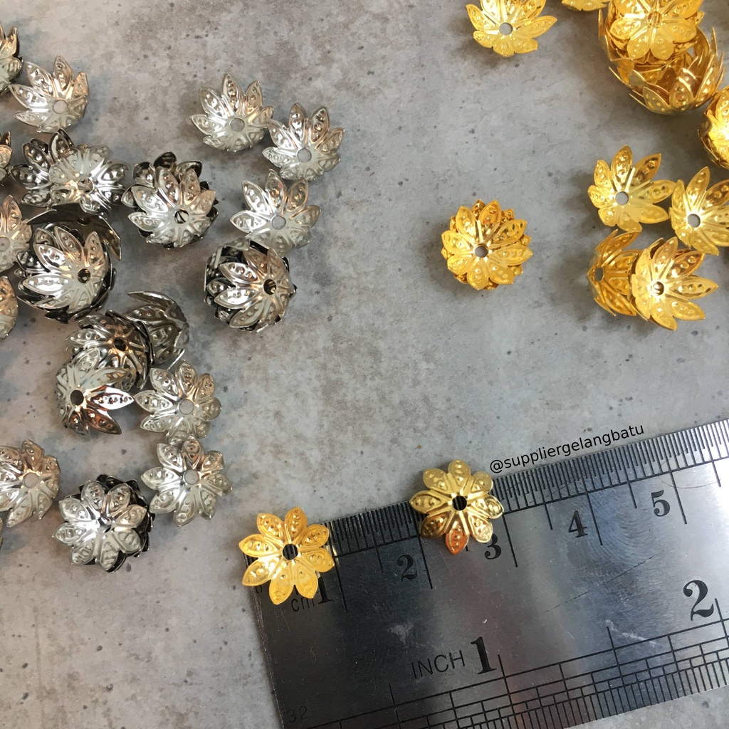 Sekat Mangkok Cangkang Mahkota Silver / Gold 8 kelopak Aksesoris bunga