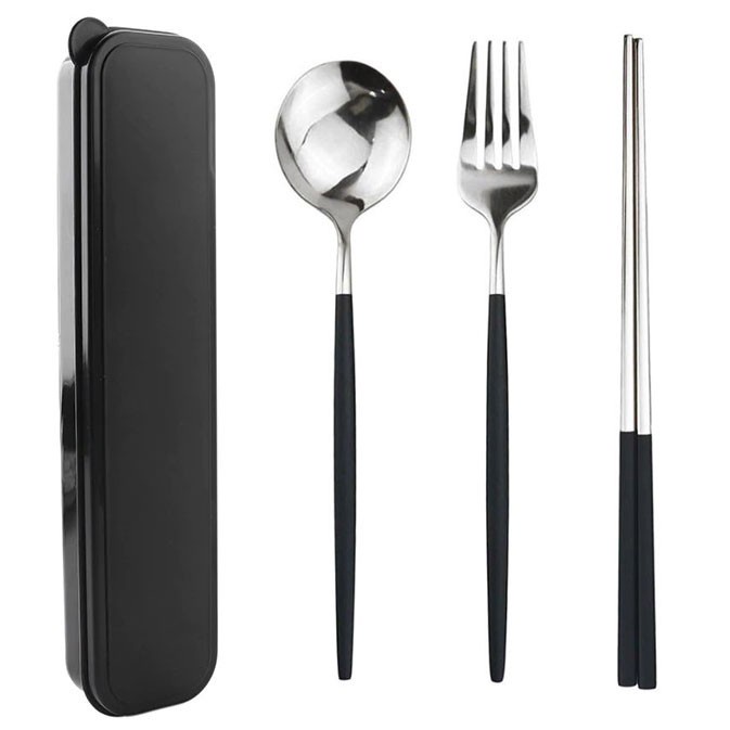 Set Perlengkapan Makan Sendok Garpu Sumpit Cutlery Dinner Set - A11