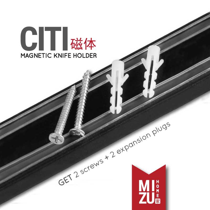 MIZU CITI Magnetic Knife Holder Organizer Gantungan Pemegang Tempat Pisau Magnet Dinding Dapur-5