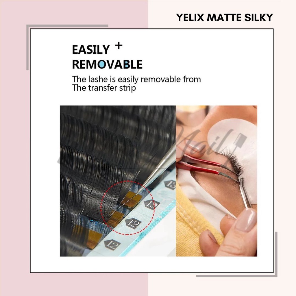 Yelix Matte Silky Premium Lashes Eyelash Extension Soft Natural