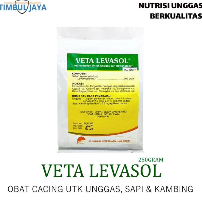ORIGINAL OBAT CACING PETELUR VETA LEVASOL 250 gr - pembasmi cacing ayam Murah