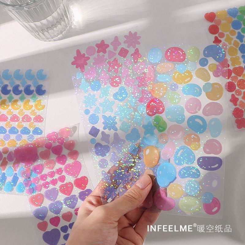 

Deco Stickers INFEEL.ME Color Fantasy Pita Laser 1pc Deco Stiker DIY Gliter
