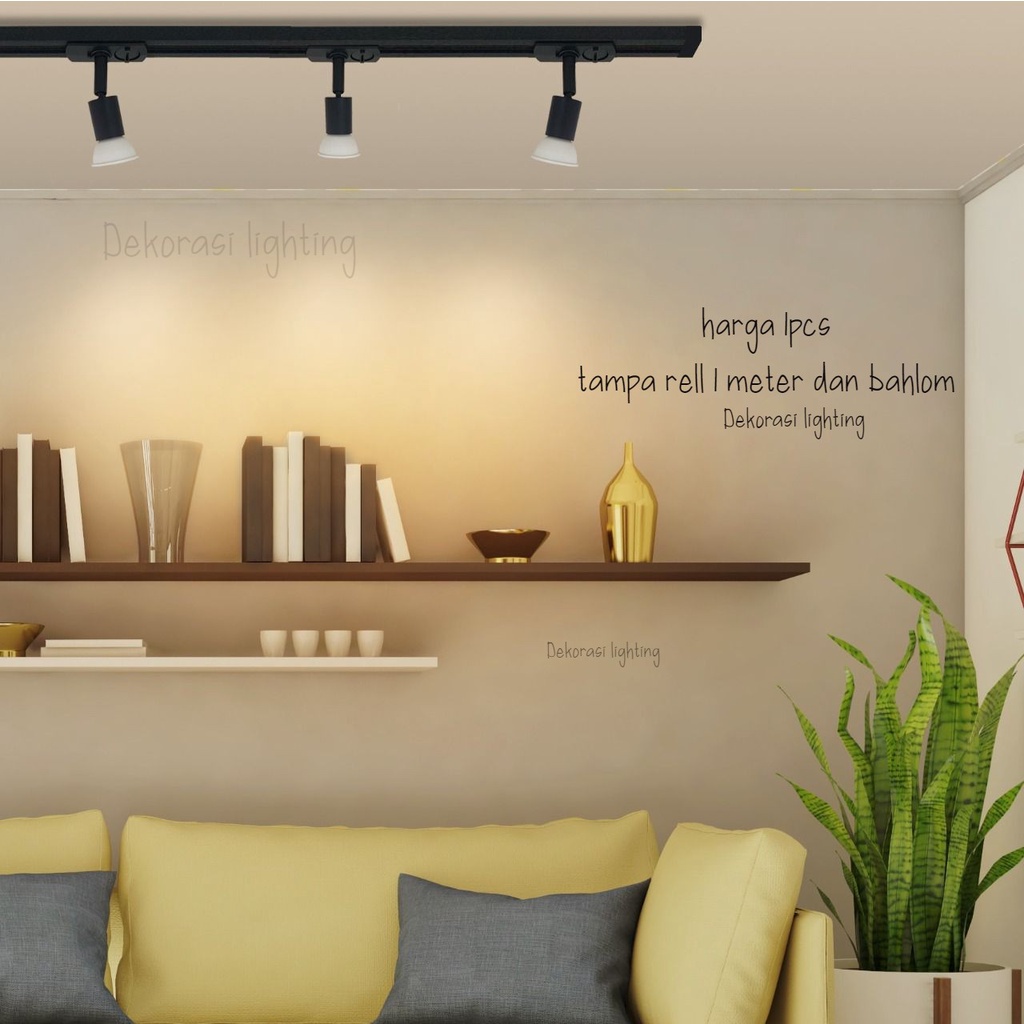 kap lampu spotlight sorot kaki rell housing fiting mr16 hanmac dekor