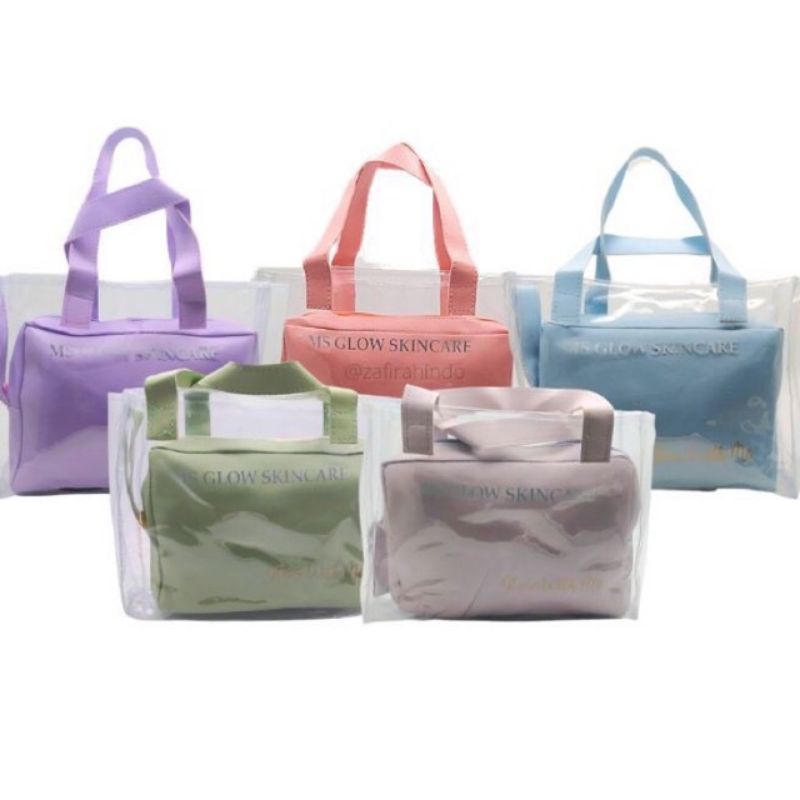 Ms glow Totebag / Ms glow tas 2in1 /msglow tas transparan