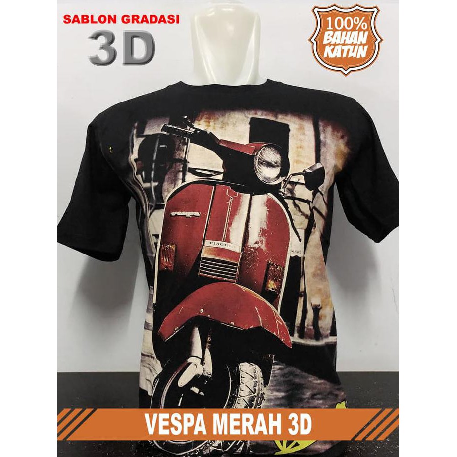Jual Sedia Kaos Baju Distro Drag Racing Vespa Merah 3D Indonesia Shopee Indonesia