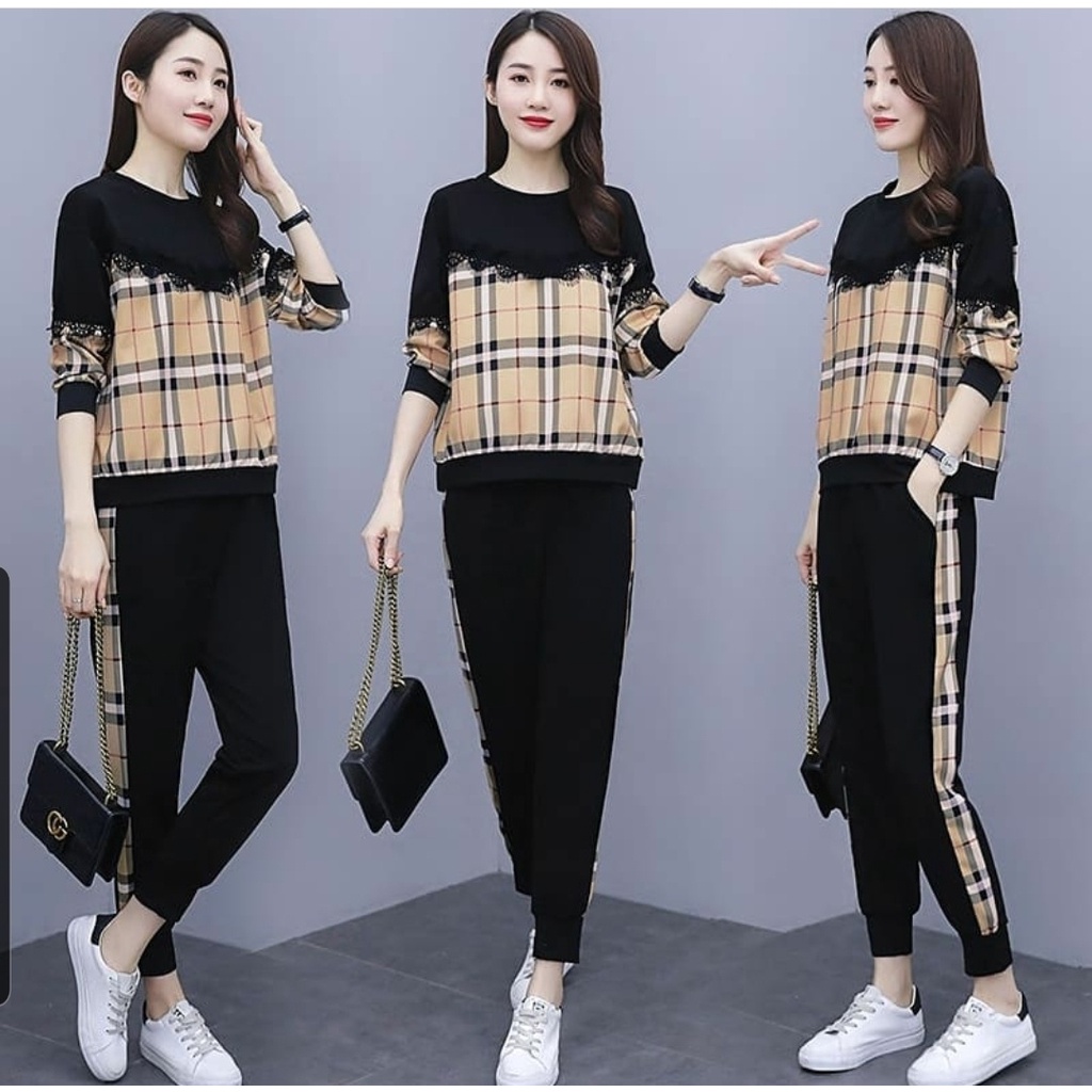 *[MCFK] Setelan Training Square / Set Kotak Training / Setelan Wanita Korea / Baju Setelan Wanita