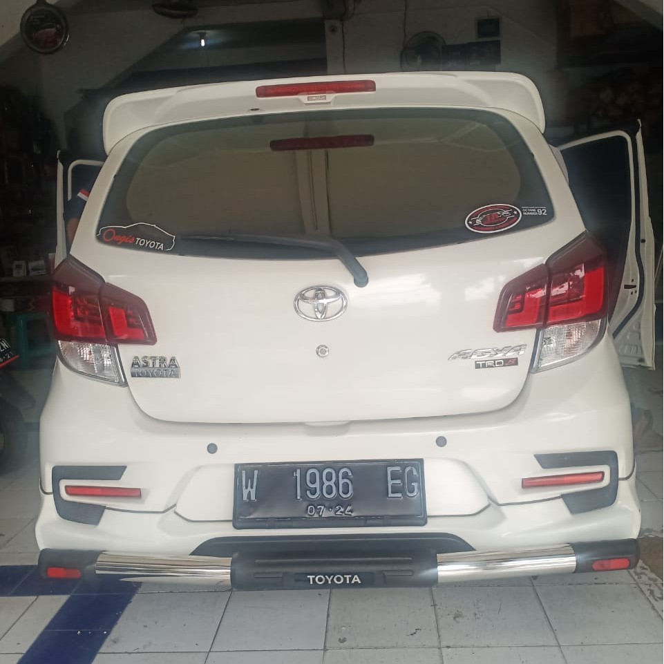 BEMPER / BUMPER  BELAKANG AGYA AYLA STANILESS BULAT ORI SUNRISE