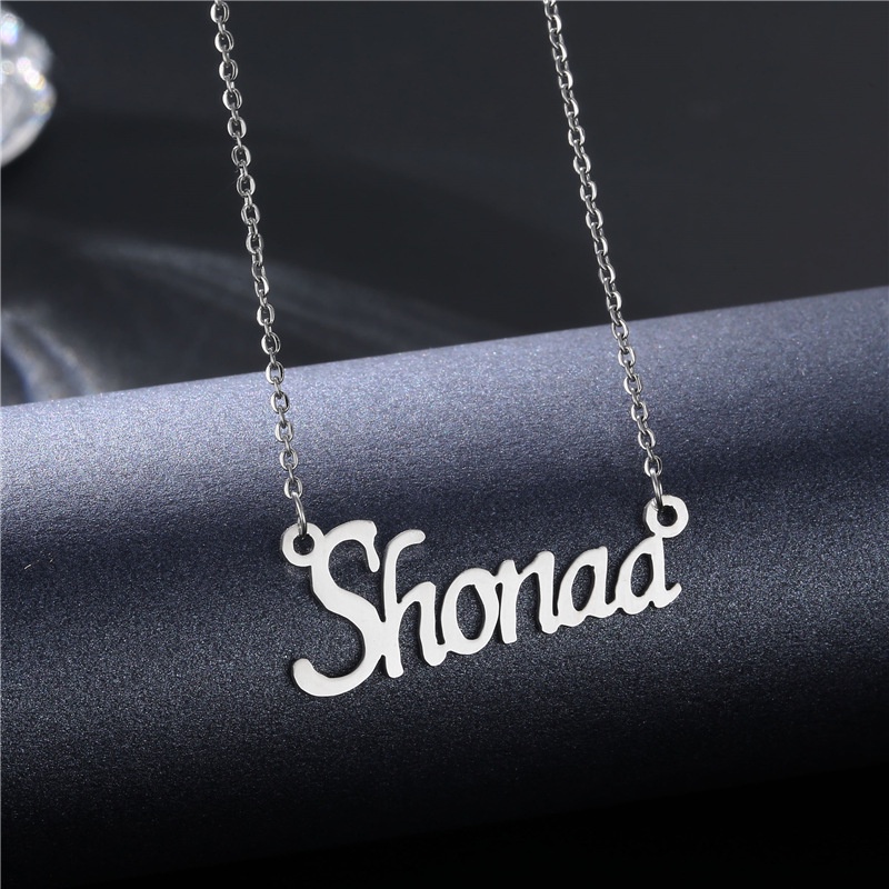 Amerika Selatan ornamen titanium steel shonaa Bahasa Inggris huruf nama kalung stainless steel kalun