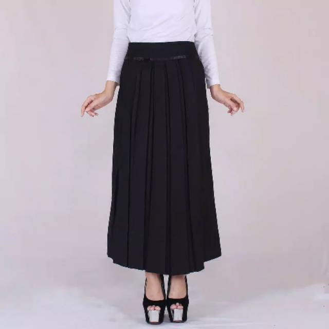 Rok plisket kerja wanita high quality skirt rok rempel resmi formal kantor panjang