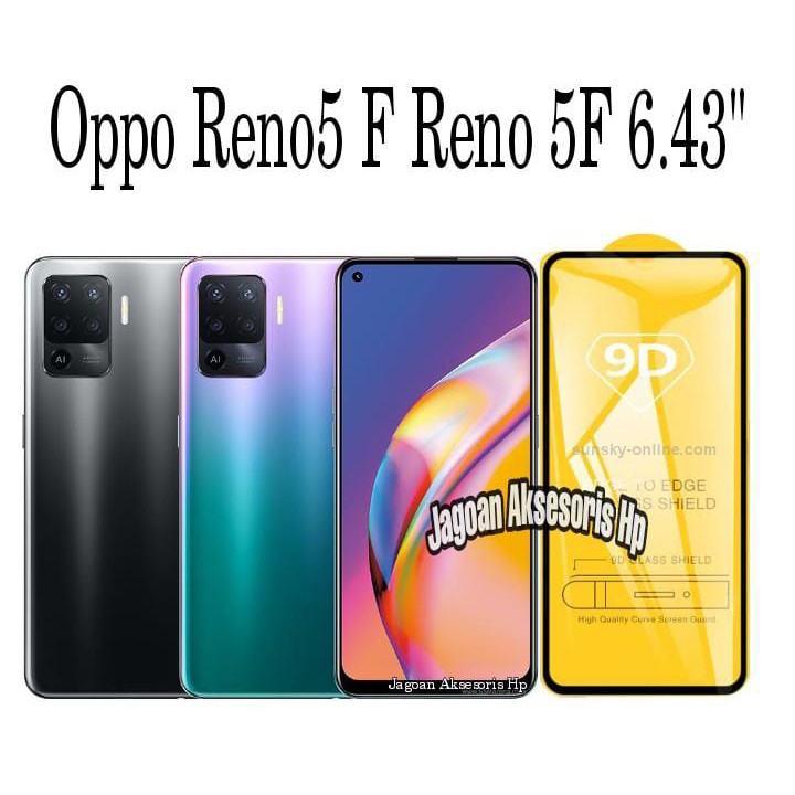 KOREAN Tempered Glass Oppo Reno5 F Reno 5F 6.43 inchi FULL SCREEN TG 5D 9D 21D FULL GLUE