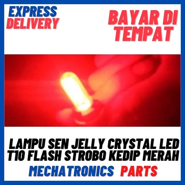 [DSP-9385] LAMPU SENJA LAMPU SEN JELLY CRYSTAL LED T10 FLASH STROBO KEDIP MERAH