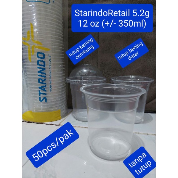 #ECR# Cup 12, 14, 16 oz starindo retail 5.2g. dijual per pack isi 50pcs. bisa sekaligus tutup  DK (d