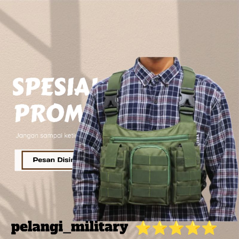 Tas dada pria Hijau army/chest bag/tas pelindung dada/tas bikers/tas model baru/kualitas terjamin