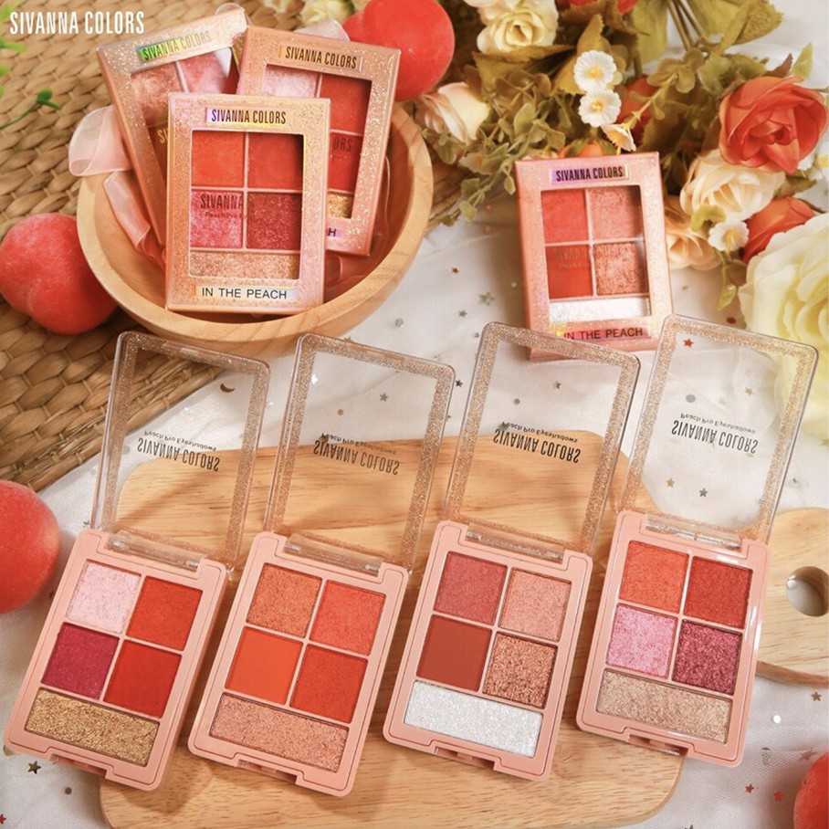 SIVANNA COLORS Peach Pro Eyeshadows In The Peach #HF6031 Thailand / Eye Shadow / Metalic