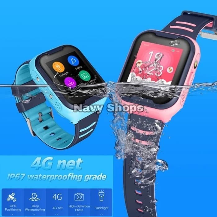 navy unieq Jam Gps Anak Video Call - 4G - Jam Smart Watch Anak Videos Call JAV01