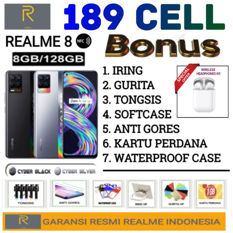 REALME 8 | REALME 8 PRO | REALME 7 RAM 8/128 GB GARANSI RESMI REALME INDONESIA