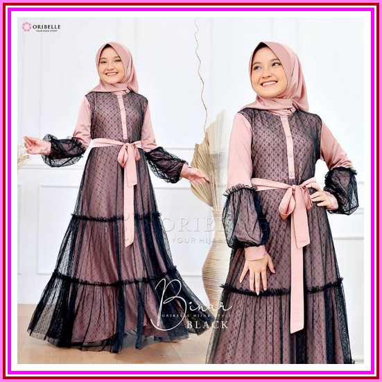Gamis Anak Remaja Perempuan Usia 6-8-10-12 13-14 Tahun One Set 3 In 1 Dress Gamis Anak Tanggung Terb