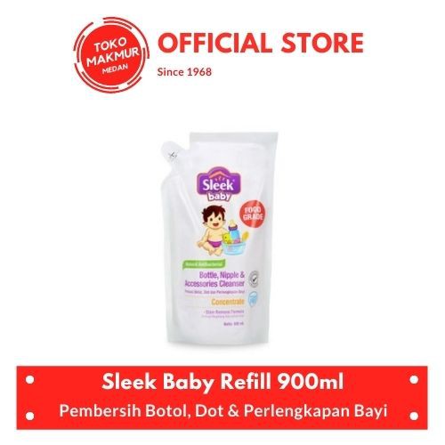 SLEEK BABY BOTTLE NIPPLE &amp; ACCESSORIES CLEANSER REFILL 900ML