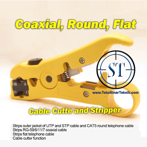 Rotary Stripper Wire Cable Tool Cutter Alat Pengupas Kupas Kabel RJ45 RJ11 Automatic Network