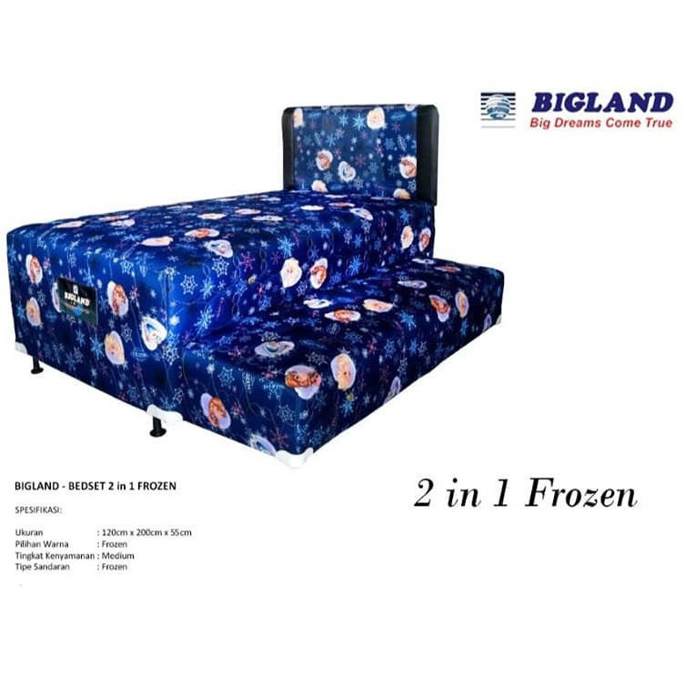 2in1 SET Frozen BIGLAND Twin Kasur Anak Promo Murah Ready Makassar