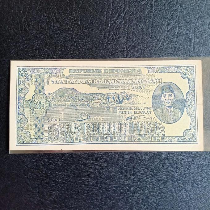 siap kirim] uang kuno ori 25 rupiah sdx1 sda xf tahun 1947