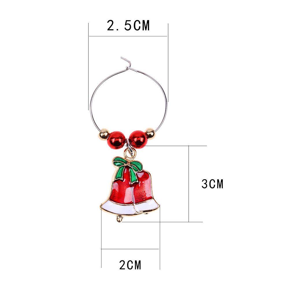 R-flower 6Pcs Cincin Dekorasi Piala Natal Rumah Xmas Liontin Produk Tahun Baru Christmas Cup Ring