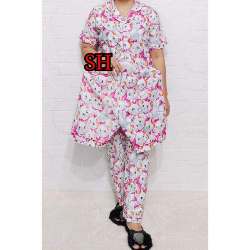 Baju Tidur Piyama Wanita Motif Random karakter Pajamas Katun  / Baju Tidur setelan Wanita katun 3 In 1 dewasa Terbaru Bigsize Kekiniaan