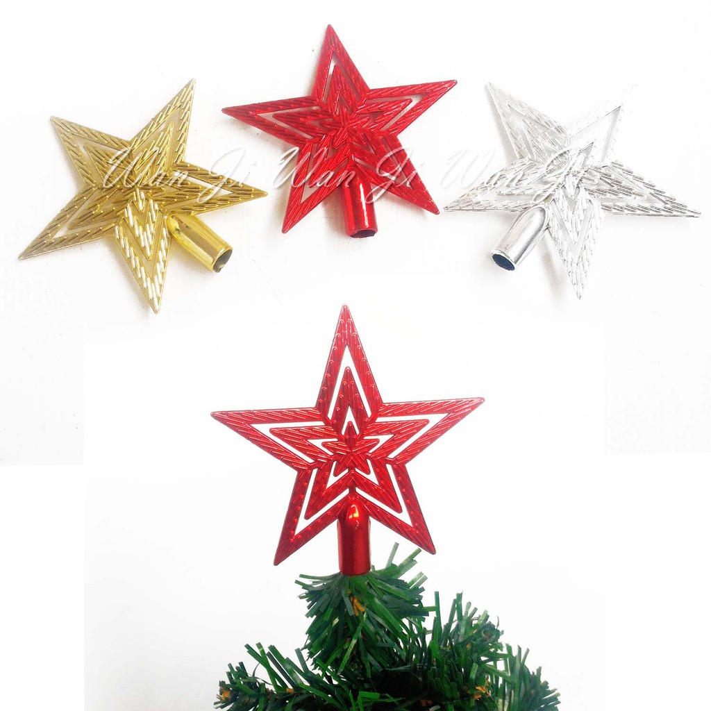 AP13 Hiasan Pucuk pohon natal bintang 10CM 15CM 20CM | aksesoris christmas Top Star