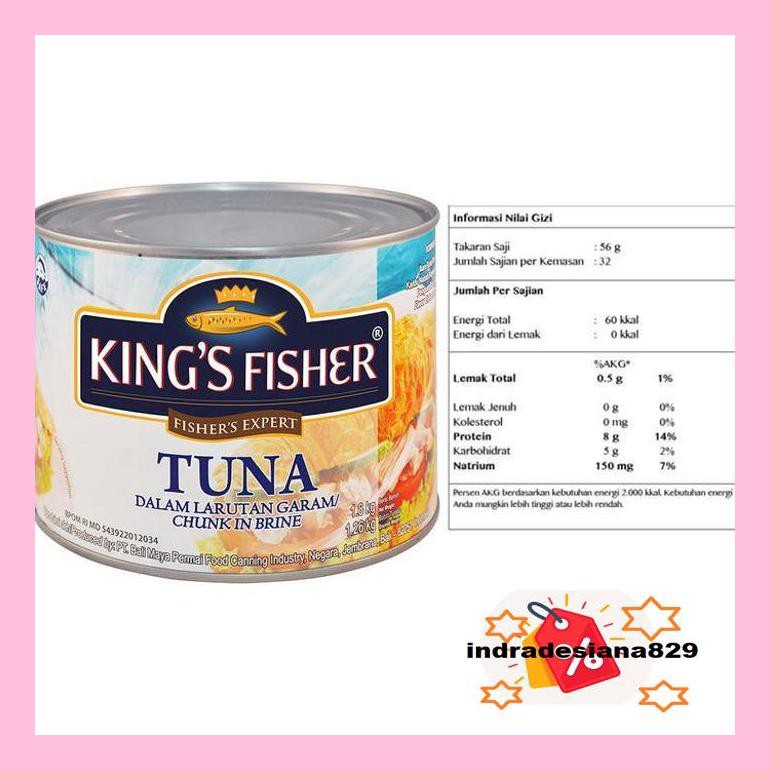 

T4Tkind King'S Fisher Tuna Dalam Air Garam 1800 G Tuna In Brine Daging Tuna Sotydr4