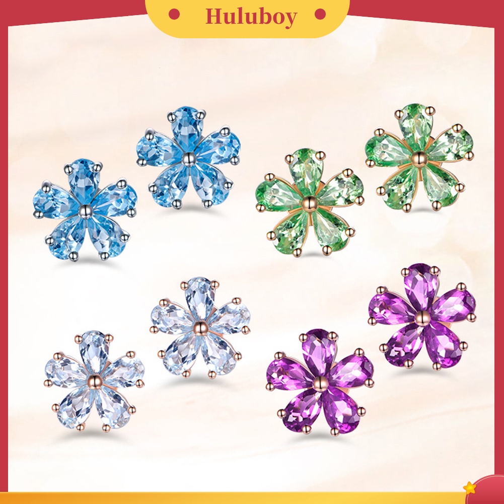 Hu Hu Hu Hu Hu Alat Bantu Pasang Kacamata♡ Anting Tusuk Wanita Bentuk Tetesan Air Hias Cubic Zirconia Untuk Pernikahan