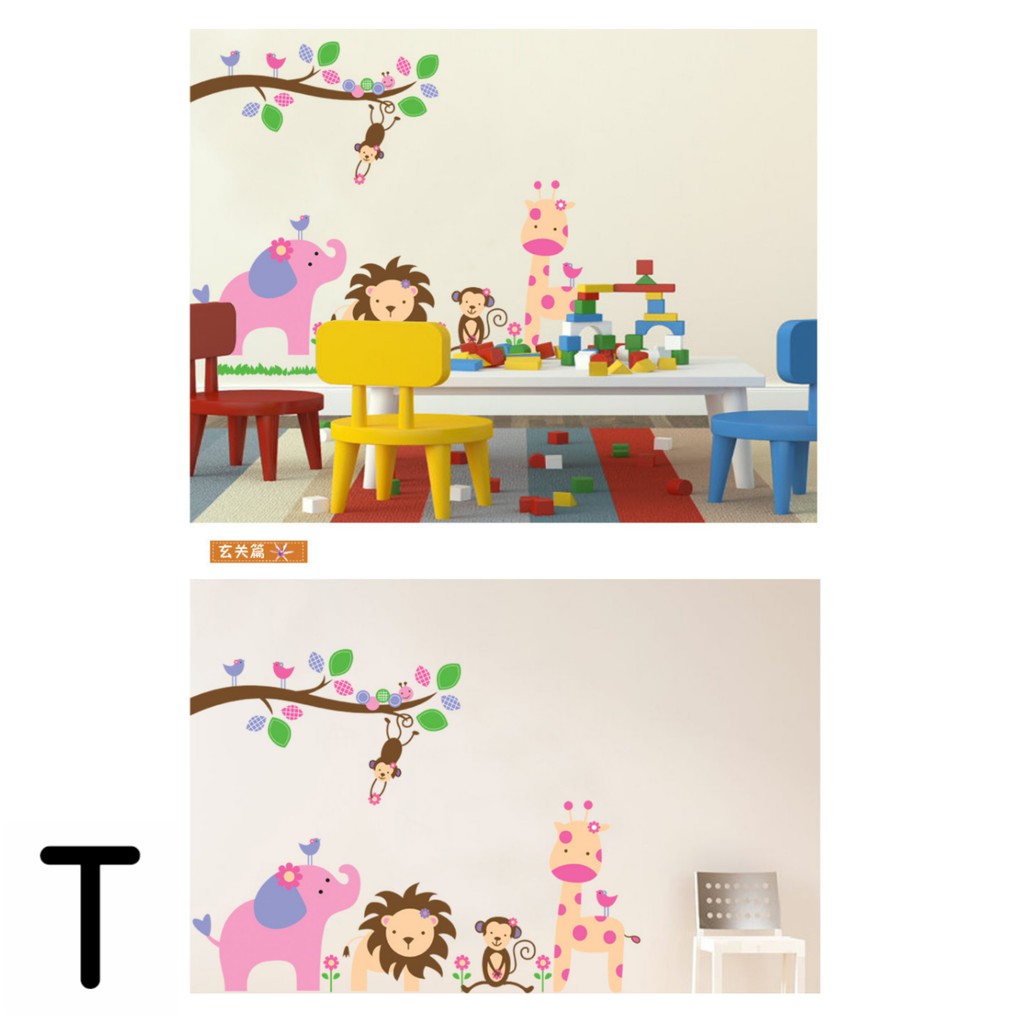 Reliza Wall Sticker Animal Hewan Anak Study Stiker Dinding Wallsticker LDR23