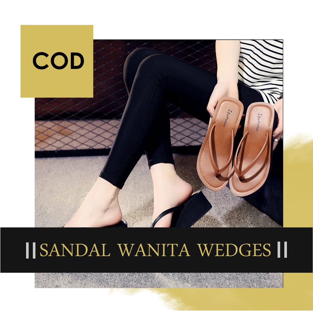 SANDAL WANITA WEDGES SIMPLE HELEN sendal wanita wedges tali berkualitas