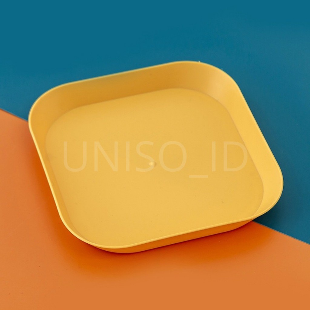 UNISO - PIRING PLASTIK MAKAN UNIK TEMPAT WADAH BUAH SAYURAN SNACK KUE SAJI SERBAGUNA MAKANAN | PIRING SNACK | PIRING UNIK | PIRING ESTETIK | PIRING PLASTIK KECIL | PIRING BUAH | PIRING MURAH-Kuning