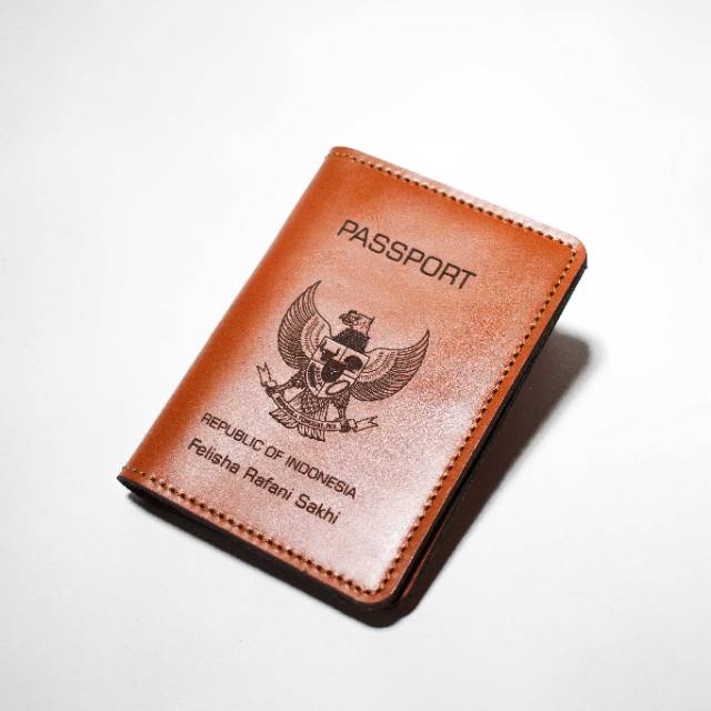 Dompet passport kulit cover passport free custom nama