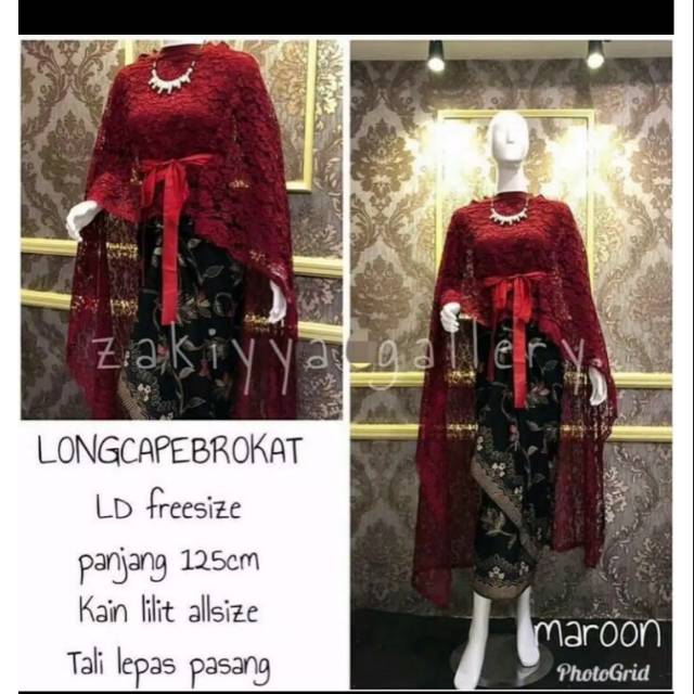 Long cape brokat
