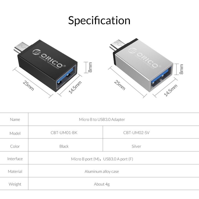 USB OTG MICRO USB ORICO CBT-USB3.0