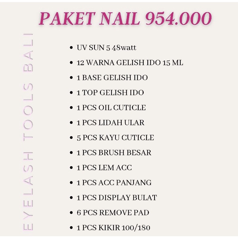 PAKET HEMAT A2 PAKET USAHA NAIL GEL NAIL ART
