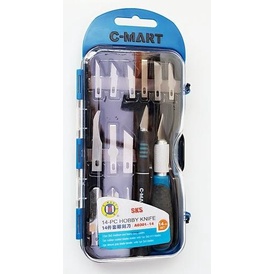 PERKAKAS RUMAH TANGGA PISAU UKIR PAHAT KAYU SET 14 PCS TAIWAN HOBBY SGDS3151C