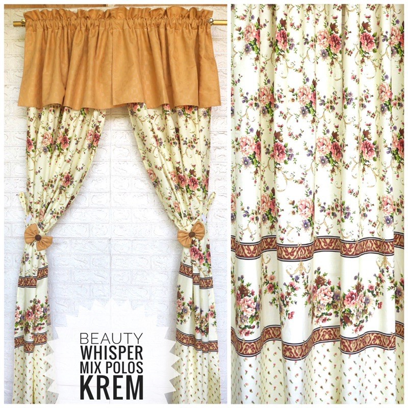 gorden pintu serut shabby krem UK 200X100