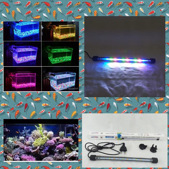 Lampu Aquarium Celup LED T4-LED30/TL Ikan Celup LED 5W Warna Colour