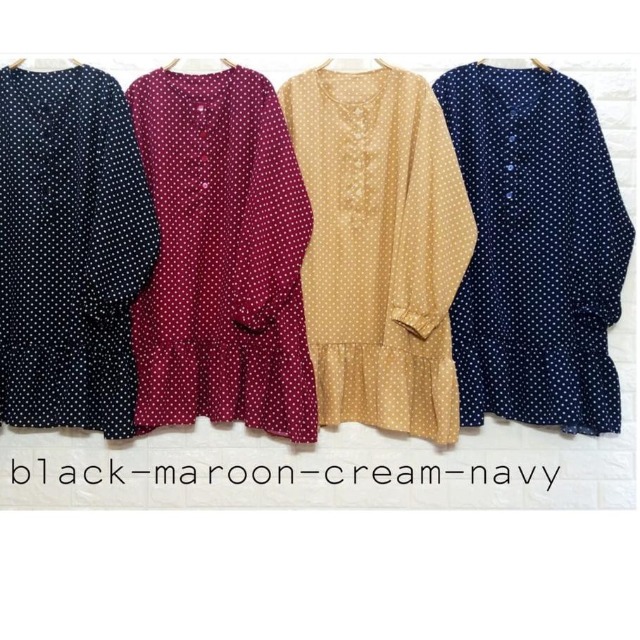 *BELI DISINI*>> BIGCLO - Baju Tunik Melati Jumbo 3XL Atasan Wanita Lengan Panjang Muslim Bunga Big S