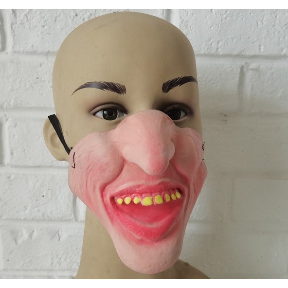 TOL-61 masker latex half face setengah wajah mouth mask prank