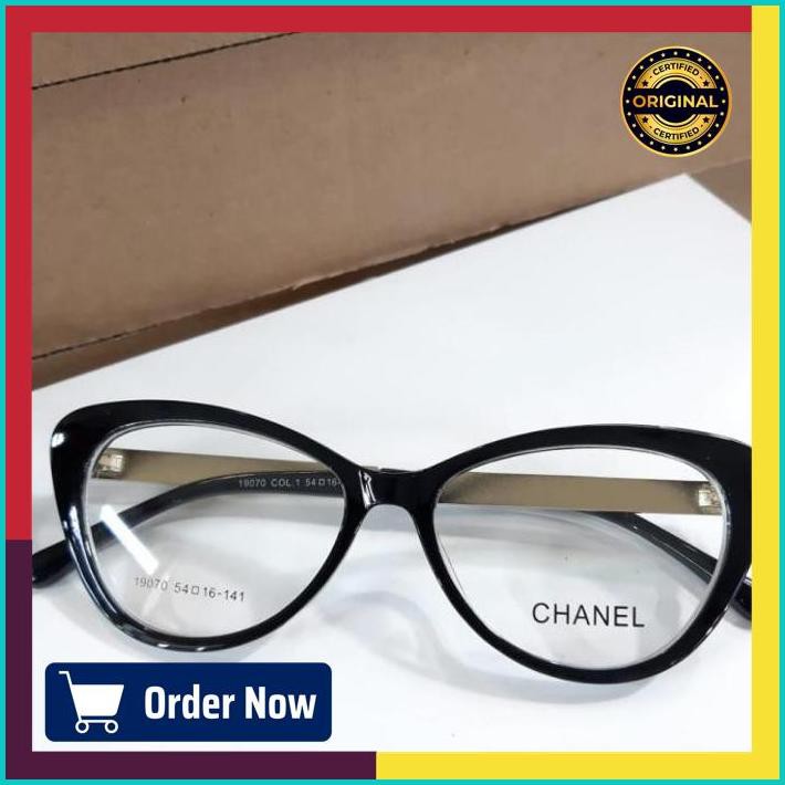 Fendi cat eye frame kacamata wanita free lensa anti radiasi min/plus - Hitam, photocromic