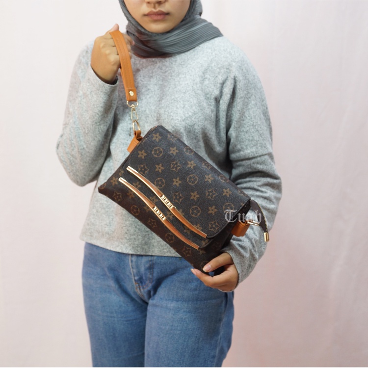 TUAH SLIMBAGS ( HARGA  GROSIR ) SL Clutch VL Plat BeheL Lengkung Susun Gold NekeL Premium Series High quality MX 30-25/ Handbag Wanita / Dompet HP Dan Uang Wanita Terbaru Kekinian &amp; Terlaris / Tas Selempang Wanita