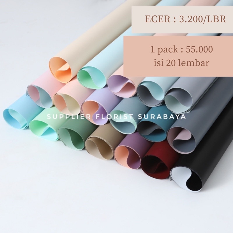 [5 LEMBAR] KERTAS BUNGA BICOLOR/WRAPPING PAPER/ WRAP BUNGA/FLOWER WRAP/PEMBUNGKUS KERTAS WATERPROOF